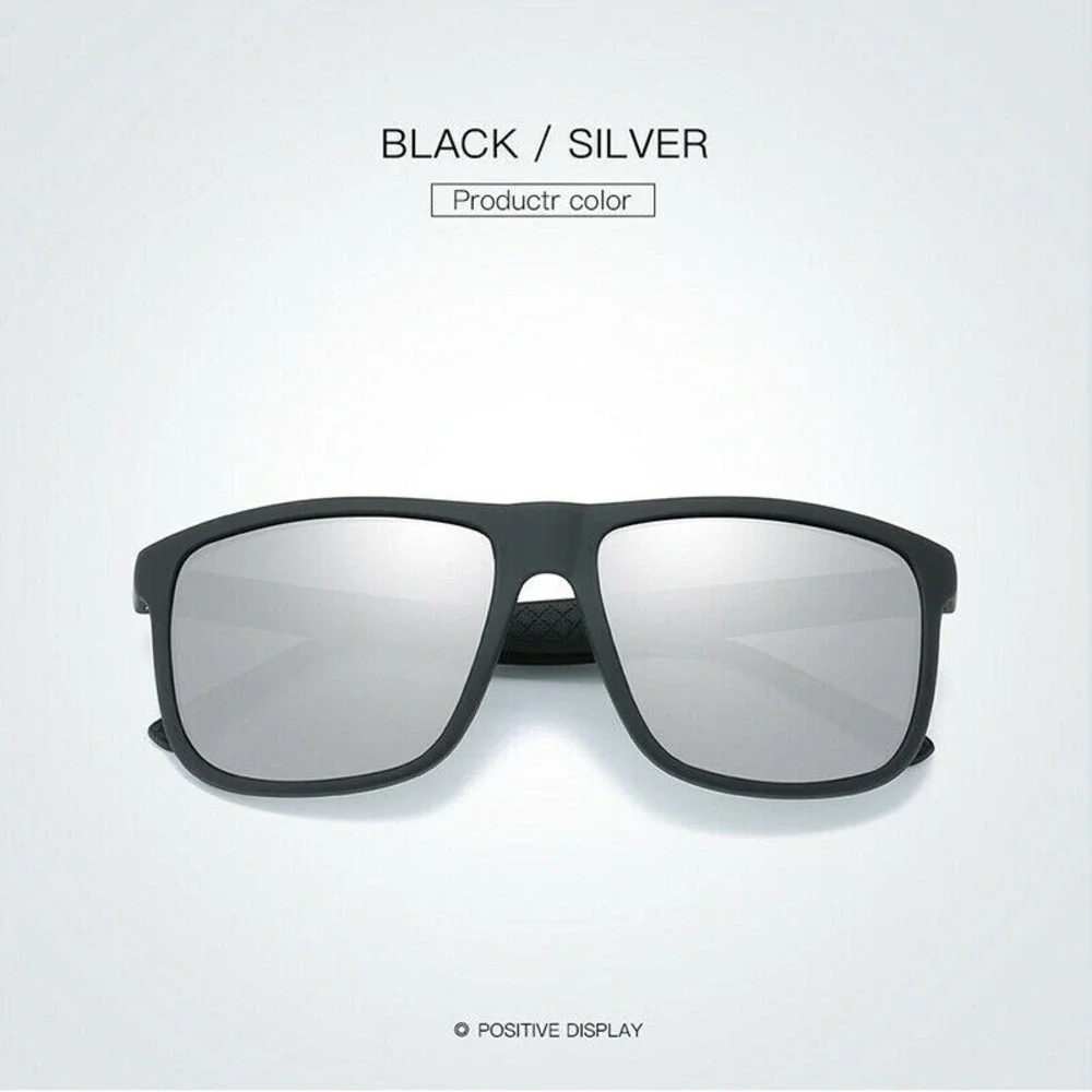 Polarized Sunglasses‎ Men Driving Fishing UV Protection Sport Silver Mirror Lens